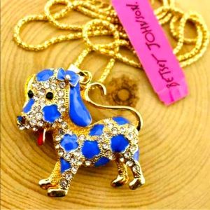 New BetseyJohnson Enamel Crystal Pendant Necklace